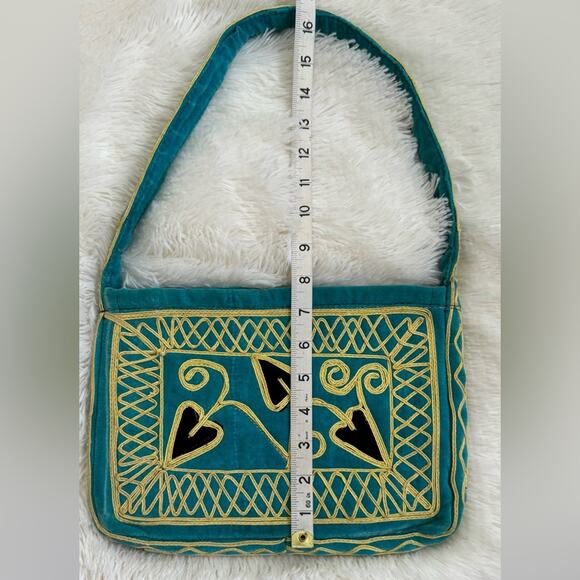 Embroidered Floral Cotton Shoulder Bag - Picture 5 of 12